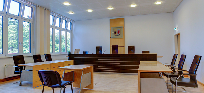 Sitzungssaal im Justizzentrum
